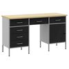 vidaXL Armario de trabajo 3 uds. Negro Madera Ingenierizada y Acero