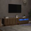 vidaXL Mueble de TV luces LED madera roble artisan 180x35x40 cm
