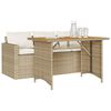 vidaXL Set comedor de jardín 2 pzas con cojines ratán sintético beige