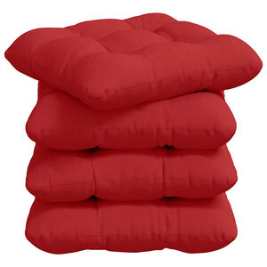 vidaXL Cojines para asiento 4 pcs Rojo 45 x 45 x 12 cm tela