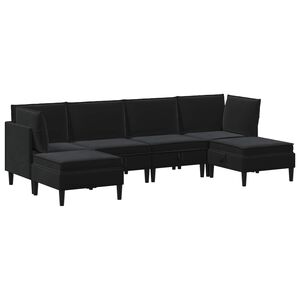 vidaXL Juego de muebles de sal&oacute;n 6 uds. Negro Terciopelo