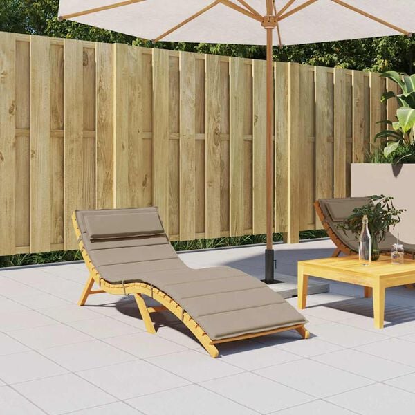 vidaXL Coj&iacute;n de tumbona de tela Oxford gris taupe 180x60x4 cm