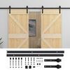 vidaXL Puerta Corredera 2 uds. 80 x 210 cm Madera de Pino Maciza