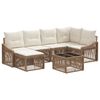 vidaXL Conjunto de sof&aacute;s de jard&iacute;n 7 pcs Beige rat&aacute;n sint&eacute;tico