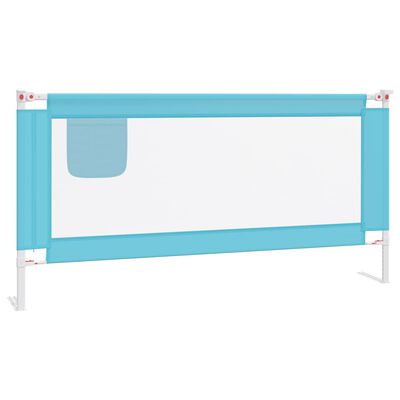 vidaXL Barandilla de seguridad cama de niño azul tela 180x25 cm