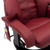 vidaXL Sillón de masaje reclinable para TV cuero sintético rojo tinto