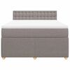 vidaXL Cama box spring con colch&oacute;n tela gris taupe 140x200 cm