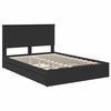 vidaXL Cama con almacenamiento Negro 140 x 190 cm Madera de ingenier&iacute;a