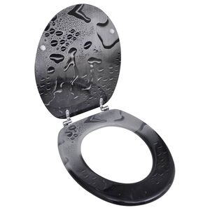 vidaXL Asiento tapa de WC de madera MDF diseño de gotas de agua