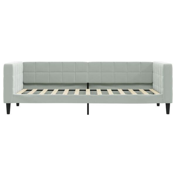 vidaXL Sofá cama con colchón terciopelo gris claro 80x200 cm