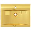 vidaXL Lavabo con rebosadero 60x46x16 cm cerámica dorado