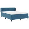 vidaXL Cama tipo Box Spring Azul oscuro 160 x 200 cm Terciopelo