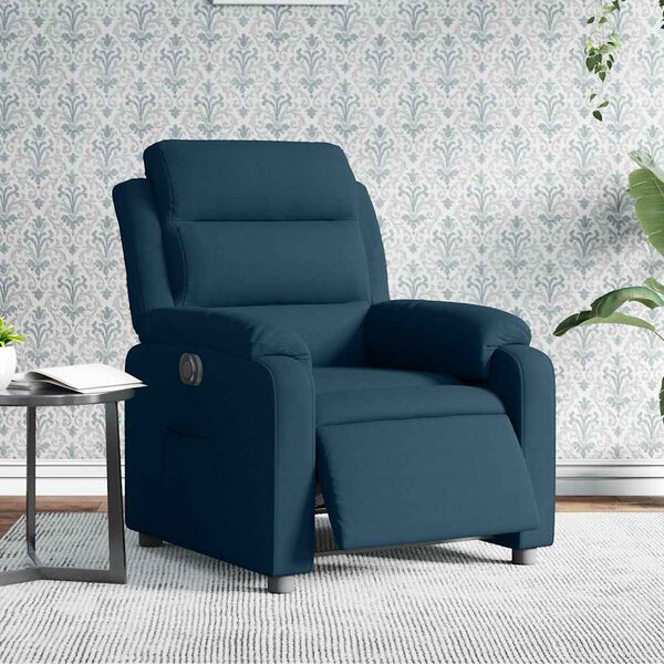 vidaXL Sill&oacute;n reclinable el&eacute;ctrico terciopelo azul