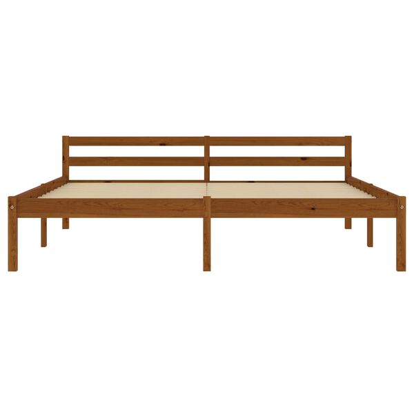 vidaXL Estructura cama sin colch&oacute;n madera pino marr&oacute;n miel 160x200 cm