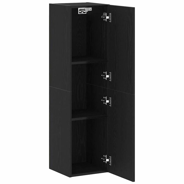 vidaXL Mueble de TV de Pared Roble Negro 30,5 x 30 x 110 cm