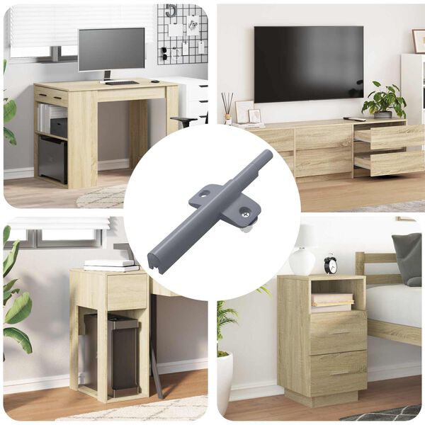 vidaXL Amortiguador de cierre suave 12 pcs Gris 125 x 47 x 15 mm PP