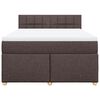 vidaXL Cama box spring con colch&oacute;n tela marr&oacute;n oscuro 140x190 cm
