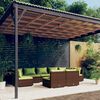vidaXL Set muebles de jard&iacute;n 9 piezas y cojines rat&aacute;n sint&eacute;tico marr&oacute;n