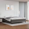 vidaXL Cama box spring con colch&oacute;n cuero sint&eacute;tico gris 160x200 cm