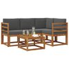 vidaXL Conjunto de sof&aacute;s de exterior 5 pcs Natural y Antracita
