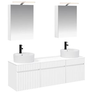 vidaXL Juego de Muebles de Ba&ntilde;o 5 pcs Blanco 50 x 14,5 x 70 cm