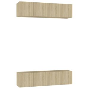 vidaXL Juego de muebles de sal&oacute;n 4 piezas roble Sonoma 60x30x30 cm