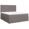 vidaXL Cama box spring con colch&oacute;n tela gris taupe 180x200 cm