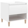 vidaXL Mesita de noche madera contrachapada blanco brillo 50x46x50 cm