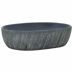 vidaXL Lavabo sobre encimera ovalado cer&aacute;mica negro y gris 47x33x13 cm