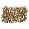 vidaXL Enrejado valla expansible de hiedra artificial rosa 180x30 cm