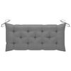vidaXL Banco columpio madera maciza de teca con coj&iacute;n gris 120 cm