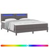 vidaXL Cama tipo Box Spring Gris 180 x 200 cm Cuero sint&eacute;tico