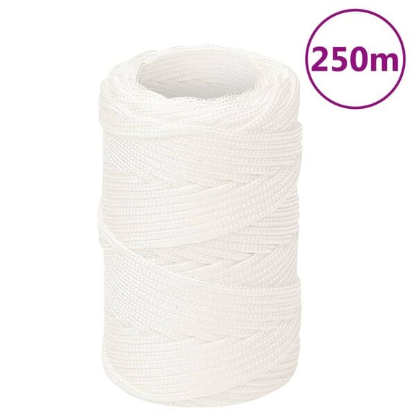 vidaXL Cuerda de barco polipropileno blanco intenso 2 mm 250 m