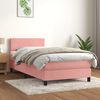 vidaXL Cama box spring con colch&oacute;n terciopelo rosa 100x200 cm