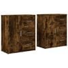 vidaXL Aparador de madera de ingenier&iacute;a 2 uds roble ahumado 60x31x70cm