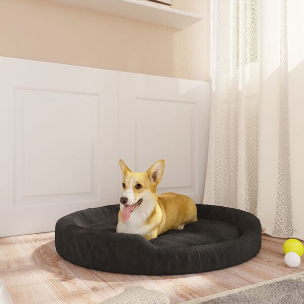 vidaXL Cama para perros de felpa negra 70x55x23 cm
