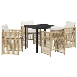 vidaXL Conjunto de Comedor de Jard&iacute;n 5 pcs Beige