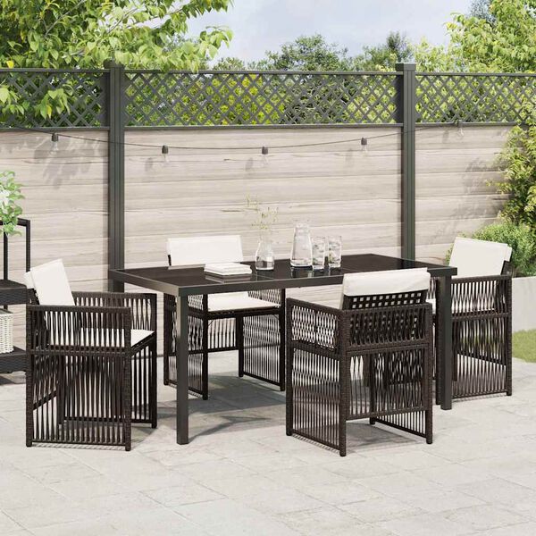 vidaXL Conjunto de Comedor de Jardín 5 pcs Marrón