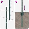vidaXL Poste de Valla 11 pcs Verde 160 cm Acero