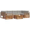 vidaXL Conjunto de sof&aacute;s de exterior 7 pcs Gris Natural y Claro