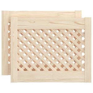 vidaXL Puertas de armario entramado 2 uds madera pino 49,5x39,5 cm