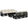 vidaXL Conjunto de sof&aacute;s de jard&iacute;n 8 uds. Negro y Blanco Crema