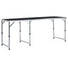 vidaXL Mesa de camping plegable de aluminio gris 180x60 cm
