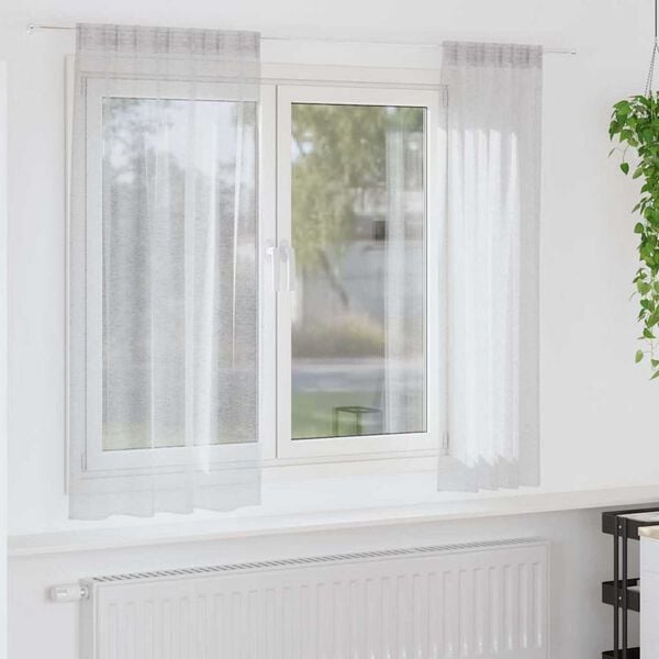 vidaXL Cortina de Voilé 2 pcs Gris Claro 175 x 140 cm Poliéster
