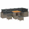 vidaXL Conjunto de sof&aacute;s de jard&iacute;n 9 pcs Gris rat&aacute;n sint&eacute;tico