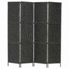 vidaXL Biombo divisor 4 paneles jacinto de agua negro 154x160 cm