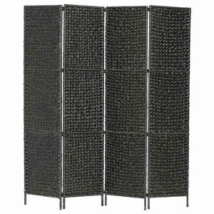 vidaXL Biombo divisor 4 paneles jacinto de agua negro 154x160 cm