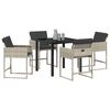vidaXL Conjunto de Comedor de Jard&iacute;n 5 pcs Gris Claro rat&aacute;n sint&eacute;tico