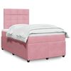 vidaXL Cama box spring con colch&oacute;n terciopelo rosa 120x200 cm