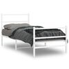 vidaXL Estructura cama sin colch&oacute;n con estribo metal blanco 90x190 cm
